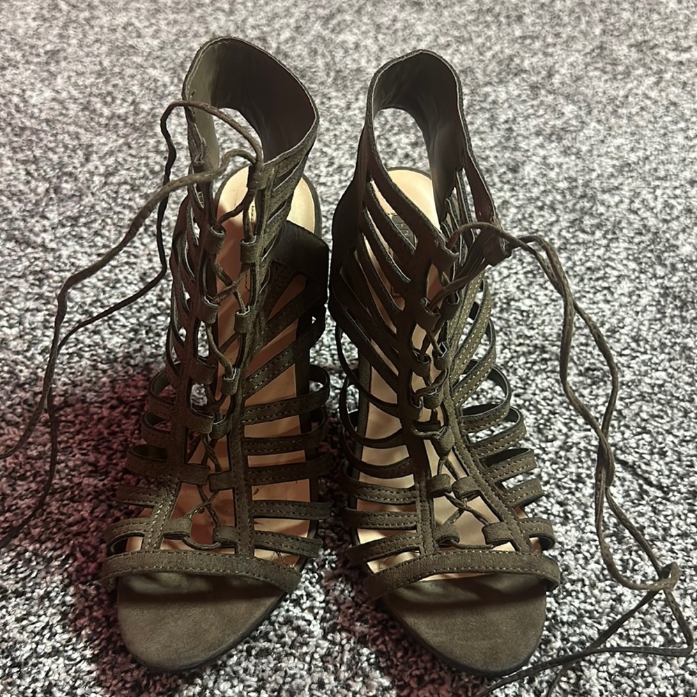 Olive green heels